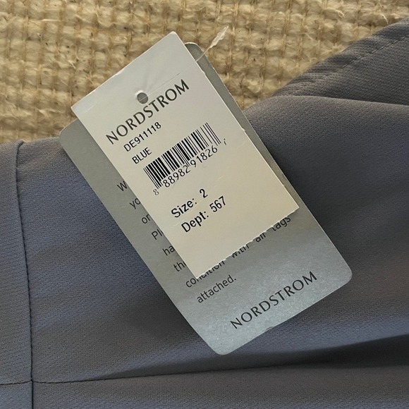 NWT Missguided Crepe Blue Gray Sleeveless Midi Cocktail Dress Ruffle Hem  Sz 2 - Picture 8 of 10